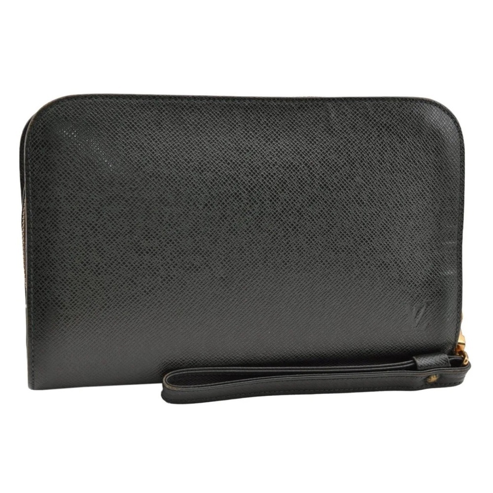Authentic Louis Vuitton Taiga Baikal Clutch Bag Green